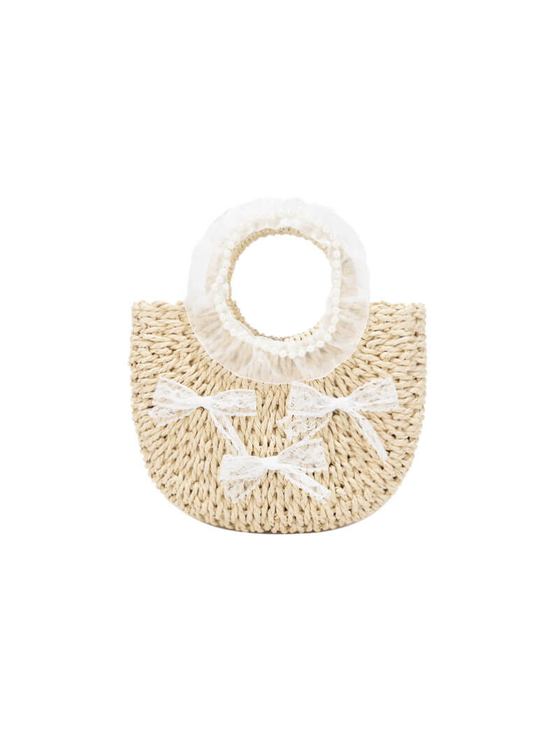 Sac en paille avec perles